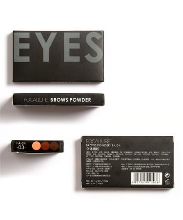 All-Day Waterproof Brow Powder - 3 Colors Eyebrow Makeup Palette with Brush | Natural Long-Lasting Eyebrow Solution - Buy Online on SooperMarket.com