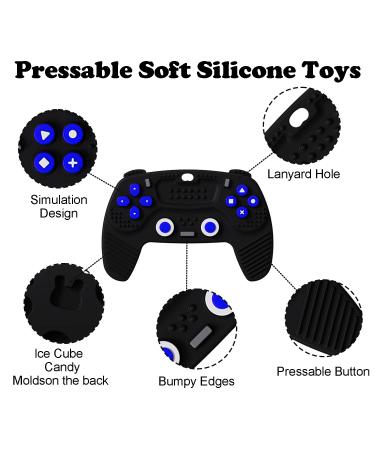 Silicone Teether Game Controller for Babies 3-12 Months | BPA-Free | Freezer Safe | Baby Boy Girl Gifts - Black - Buy Online on SooperMarket.com