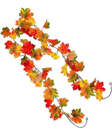Cabilock 2 Pcs Simulated Maple Leaf Rattan Halloween Garland Maple Leaf Vines Silk Flower Artificial Ornament - Buy Online on SooperMarket.com