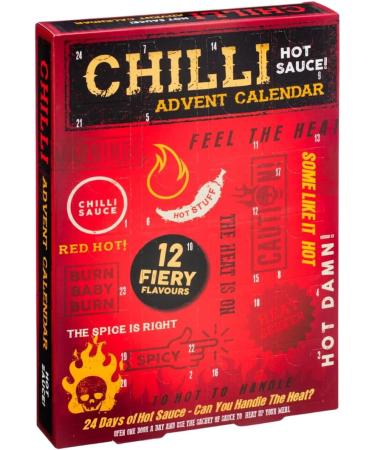 Hot Sauce Advent Calendar 2023-24days Chilli lovers advent festive gift set for men women | Chilli Sauce Variety & Xmas card 500g - Buy Online on SooperMarket.com