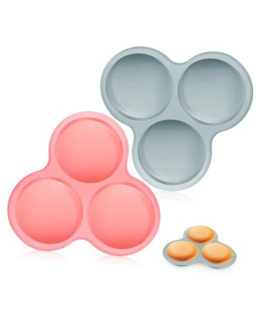 Alipis 2 Pcs Cake Mold (1 Blue + 1 Pink) Paper Cups Cake Pan Pancake Molds Cake Puck Mold Bakeware Pancakes