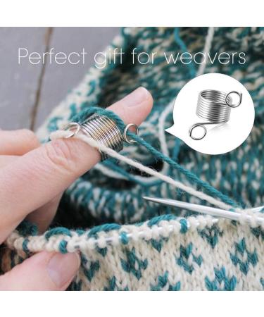 JOYUETLAN Stainless Steel Yarn Guide Knitting Thimble - 2 Piece Set for Crafts - Knitting Accessories Tool - Buy Online on SooperMarket.com