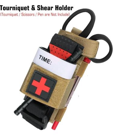Yoncono Tactical Tourniquet Holder - Portable Military First Aid Storage Bag for Trauma Scissors (Khaki) - Buy Online on SooperMarket.com