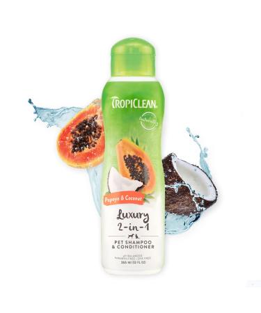 TropiClean TRPYSH12Z Papaya & Coconut Shampoo Papaya & Coconut 355 ml (1 pack) 2-in-1 Shampoo Conditioner