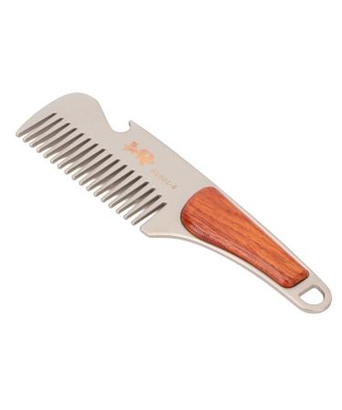 Stainless Steel Metal Hair & Beard Comb Multipurpose Stainless Steel Teeth Sandalwood Pocket Moustache Comb or Grooming Styling Hair Beard