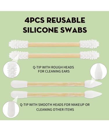 Reusable Bamboo Qtips Set with Carrying Case - Eco-Friendly, Plastic-Free, Zero Waste Packaging - Buy Online on SooperMarket.com
