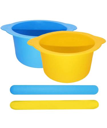 Silicone wax-pot-liner 2PCs wax melt silicone lining with 2 spatulas without a pen reusable silicone wax melting bowl replacement for hair removal silicone wax-pot-liner