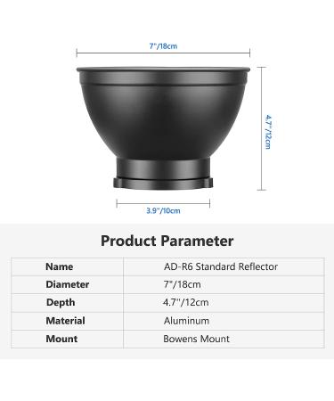 Neewer 7'' Standard Reflector Diffuser Dish for Bowens Mount Studio Flash Light - Buy Online on SooperMarket.com