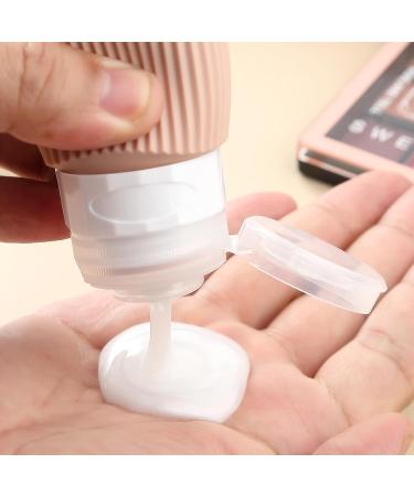 Gemice Travel Bottles for Toiletries CAA Approved 60ml Silicone Travel Bottles Leak Proof Squeezable Travel Size Containers Travel Essentials for Lotion Soap Liquid Shampoo BPA Free(4 Pack) Apricot - Buy Online on SooperMarket.com