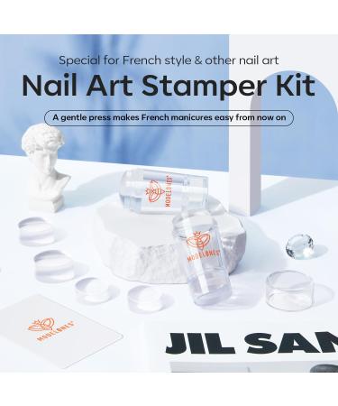 Modelones French Tip Tool Set - 6 Pcs Nail Stamp Kit for DIY French Manicure | Gel & Acrylic Nail Accessories - Buy Online on SooperMarket.com