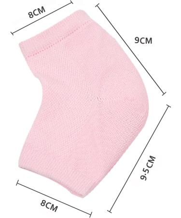 WOOKIT 4 Pairs Moisturizing Heel Socks - Gel Open Toe for Cracked Dry Heels | Spa Foot Care for Men & Women | Pink 4 Pack - Buy Online on SooperMarket.com