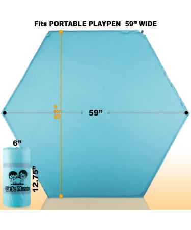 Hexagon Baby Playpen Mat | 59 Self-Inflating Pad for Pop N Go Playpen | Comfortable & Portable for Babies/Toddlers - Buy Online on SooperMarket.com