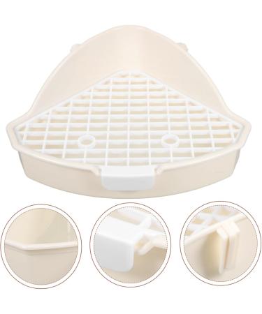 GANAZONO Rabbit Triangle Toilet Pet Litter Basin Pet Cage Guinea Pig Enclosure Pet Potty Abs White 25.00X19.00X10.00CM White - Buy Online on SooperMarket.com