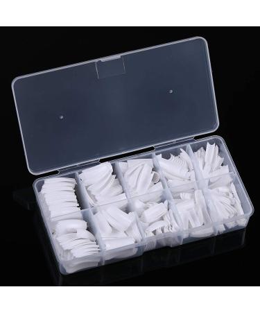 Yimart  French False Nail Tips French Nail Art Tips 500pcs White French Acrylic Style Artificial False Nails Tips With Box (White)