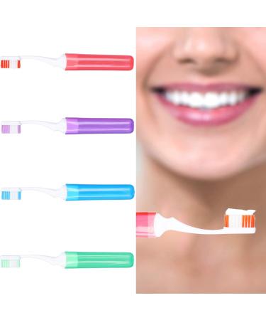 Portable Toothbrush 4 Pack - Fine Hair Oral Cleaning for Travel & Stain Removal - Buy Online on SooperMarket.com