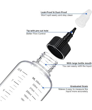 WLLHYF 2 Pack Applicator Bottle for Hair 8.5 Ounce Plastic Hair Oil Applicator Hair Color Squeeze Bottle Hair Root Dye Bottle with Ratio Graduated Scale Twist-On Top Tip Cap - Buy Online on SooperMarket.com