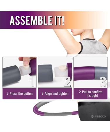 FEECCO 3.2 LB Weighted Hula Exercise Hoop for Weight Loss - 8 Detachable Sections - Buy Online on SooperMarket.com
