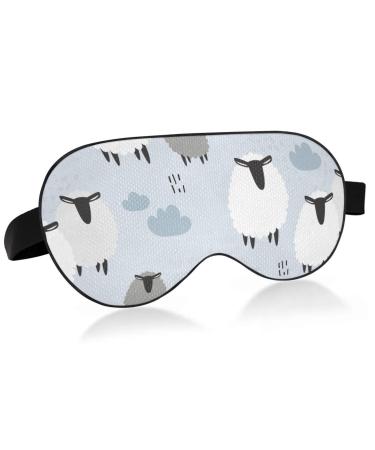 Haskirky Light Blocking Eye Mask Breathable and Adjustable Adult Men and Women Travel on Business Trips Yoga Meditation Light Smooth Comfortable Eye Mask Office Deep Sleep Goodies Cartoon Sheep