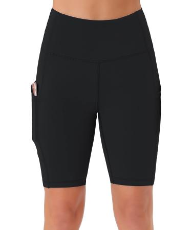 Persit Women's Short Leggings | Opaque Cycling Shorts with Pockets - Black | International Shipping Available - Buy Online on SooperMarket.com