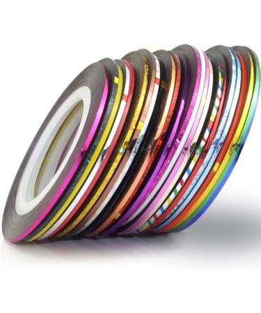 38 Rolls Nail Striping Tape Line Multicolor Rolls Striping Tape Line Nail Art Decoration Sticker Diy Nail Tip Mixed Colors - Buy Online on SooperMarket.com