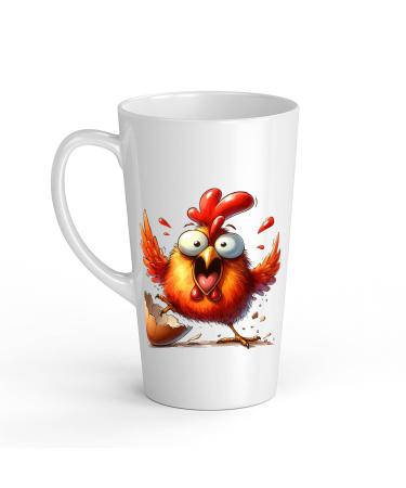 White Ceramic Kids Chicken Mug - Large 483 ml Perfect for Hot Chocolate or Milk Fun and Easy to Use