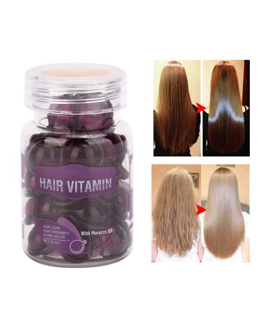 Hair Care Vitamin Capsules Serum - Moisturizing, Anti-Frizz, Repair Damage, Essential Oil Conditioner for Women (Purple) - Buy Online on SooperMarket.com