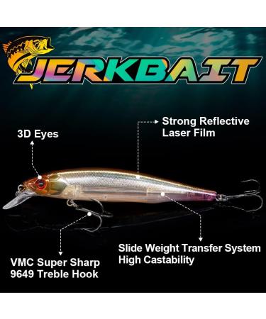 6-Piece Jerkbait Kit for Bass Fishing - 110mm Minnow Lure, Suspending Jerk Baits Fishing Lures - Buy Online on SooperMarket.com