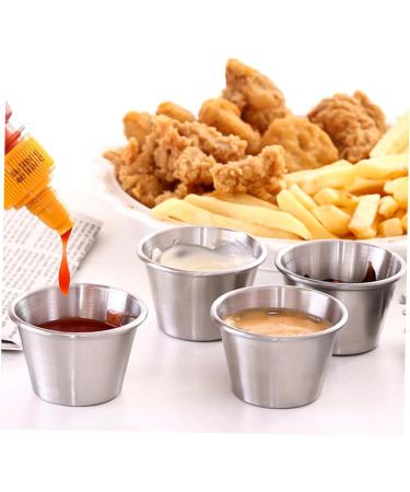 Zerodeko 4pcs Stainless Steel Dipping Sauce Cup Soup Sushi Dipping Bowls Sauce Seasoning Plate Stainless Steel Sauce Dish Gravy Bowl Stainless Steel Portion Cup Desert Round Soy Sauce Bowl - Buy Online on SooperMarket.com