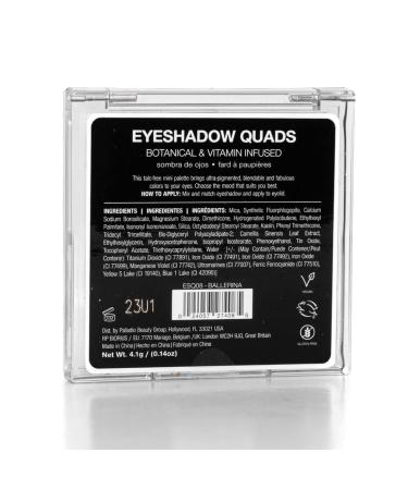 Palladio Eyeshadow Quad - Velvety Matte and Metallic Shades, Creamy Formula, Talc-Free - Ballerina Palette - Buy Online on SooperMarket.com