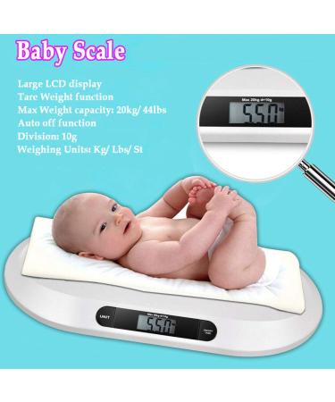 Digital Baby Scales for Newborns - High Accuracy LCD Display 20kg Capacity White - Buy Online on SooperMarket.com