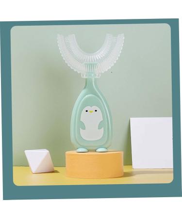 U-Shaped Toothbrush for Kids - Silicone Baby Toothbrush for Effective Mouth Cleaning | Eco-Friendly Green Design - Buy Online on SooperMarket.com