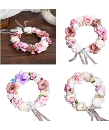 JSGHGDF Flower Headbands Women Bride Flower Crown For Wedding Party Supply Floral Garlands Crown Hair Wreath Floral Headbands Coffee color - Buy Online on SooperMarket.com