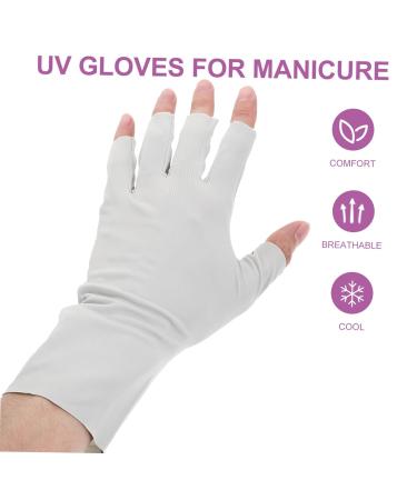 ABOOFAN 2 Pairs Gel Nail Gloves Half Finger Gloves Uv Protection Gloves Nail Art Gloves Pink Gloves Protective Gloves for Manicure Nail Art Accessory Thin Section Sun Protection Gloves - Buy Online on SooperMarket.com