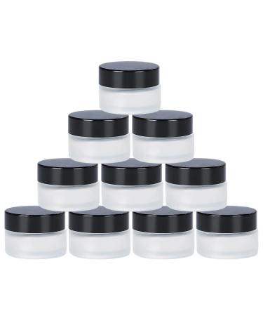 Tuakimce 10 pieces of cosmetic glass 20ml white matt glass cream can refillable container glass container with lid and liner for cosmetics creams lotions essential oils 10 20ml style a