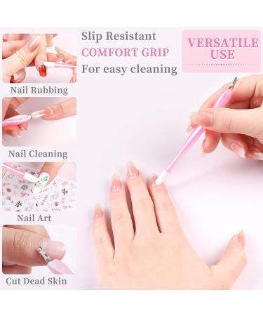 50Pcs Pink Nail Cuticle Trimmer Rubber Cleaner Dead Skin Fork Pusher Set for Women and Men - Buy Online on SooperMarket.com