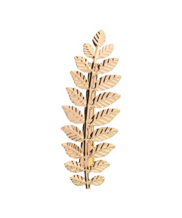 LEORX Gold Leaf Barrettes Metal Olive Leaf Hair Clip Minimalist Goddess Spring Hair Clip for Women