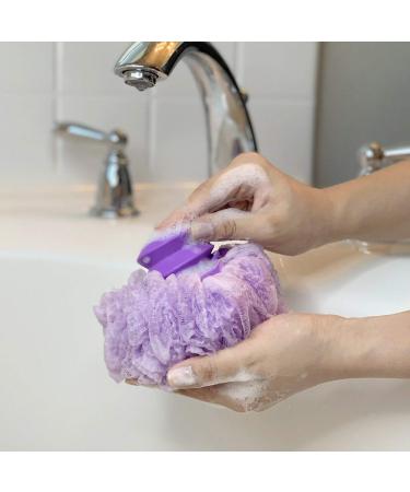 Grand Fusion Exfoliating Loofahs for Men and Women - Pack of 3 Purple Body Scrubbers with Liquid Soap Dispensing Feature - Compatible with Your Favorite Body Wash - Convenient Hanging Loop - Buy Online on SooperMarket.com