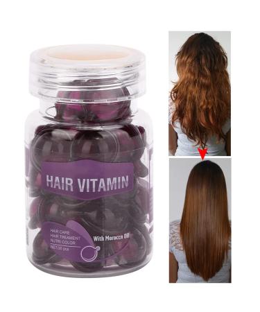 Hair Care Vitamin Capsules Serum - Moisturizing, Anti-Frizz, Repair Damage, Essential Oil Conditioner for Women (Purple) - Buy Online on SooperMarket.com