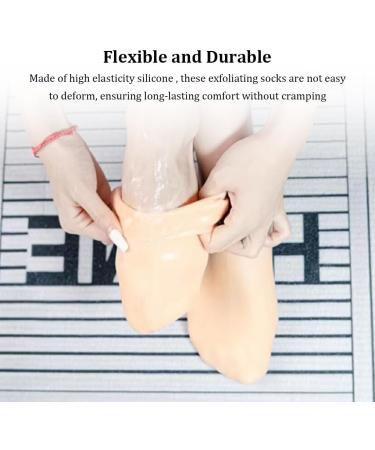 Dajidafu 2pair Silicone Exfoliating Tools for Smooth Feet Say Goodbye to Rough Skin Silica Gel Moisturizing Socks Silicone Socks colour of skin One size fits all Colour of Skin One size fits all - Buy Online on SooperMarket.com