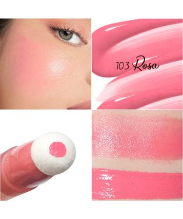 Reddhoon Blush Beauty Wand Matte Cream Face Blush with Cushion Applicator Natural-looking Cheek Tint Blush Lightweight Blendable Blush Stick for Cheek Lip (103 Rosa) - Buy Online on SooperMarket.com