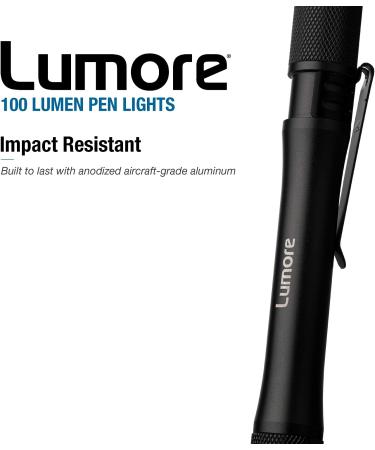 Lumore Pen Flashlights - Durable Aircraft-Grade Aluminum, 100 Lumen Medical Lights (4 Pack) - Buy Online on SooperMarket.com