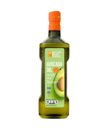 BetterBody Foods Refined Non-GMO Cooking Oil, Kosher, Keto and Paleo Diet Friendly, for High-Heat Cooking, 100% Pure Avocado Oil, 1 Liter, 33.8 Fl Oz Avocado Oil 1 Liter
