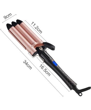3 Barrels Hair Curler - 25mm Curling Iron for Mermaid Waves, Beach Waves - Quick Heating for Long or Short Hair Styling - Buy Online on SooperMarket.com