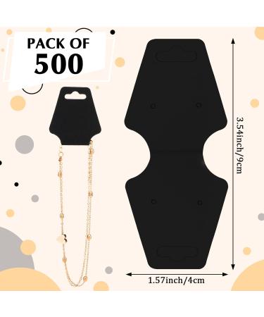 Eersida 500 Pcs Kraft Necklace Display Cards - Adhesive Jewelry Packaging for Choker, Earring, Hairband - Black Bracelet Holder for Small Business Supplies - Buy Online on SooperMarket.com