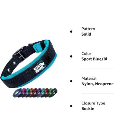 Black Rhino Comfort Collar | Super Soft Neoprene Dog Collar for All Breeds | Adjustable Reflective & Weatherproof - Large (Sports Blue/Gray) - Buy Online on SooperMarket.com