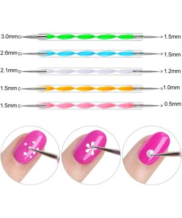 Nail Pen Designer Stamp Nail Art Tool with 15pcs Nail Painting Brushes Nail Dotting Tool Nail Foil Manicure Tape Color Rhinestones for Nails - Buy Online on SooperMarket.com