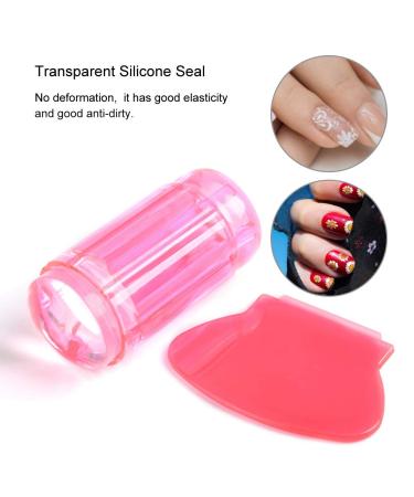 Nail Art Stamper Set - Silikon Nagellack Transfer Stamper & Schaber f r DIY Manik re - Transparent Rot | Internationaler Versand - Buy Online on SooperMarket.com