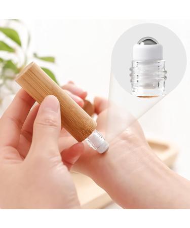 Zeoabsy 3-Piece 5ml Clear Glass Bottles Set - Bamboo Roll-On with Stainless Steel Scooters Funnel & Opener for Essential Oils & Aromatherapy - Buy Online on SooperMarket.com