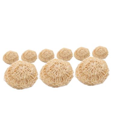 NOLITOY 9 Pcs Cleaning Bath Ball Exfoliating Body Scrubber Loofah Dish Sponge Cleaning Bath Shower Ball Bath Foaming Ball Washing Loofah for Bathing Toiletries The Bubble Sisal 1 Count (Pack of 1)