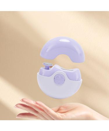 Electric Automatic Nail Clipper - 2 in 1 Electric Automatic Nail Clipper 2 Speeds USB Rechargeable Safety Fingernail Cutter File Nail Scraps Storage for Kids Adult Purple